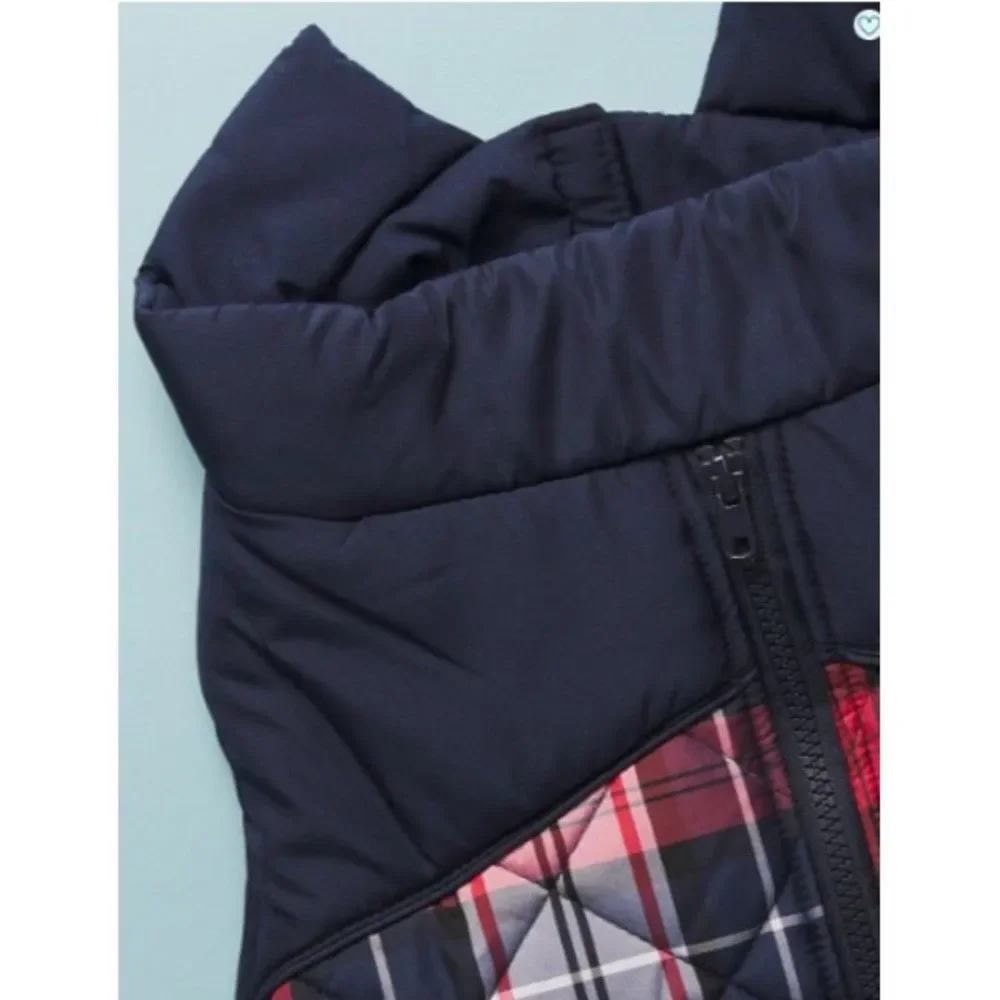 New NWT HUMANE SOCIETY Red Plaid Quilted Pet Dog Jacket Size Extra Large XL